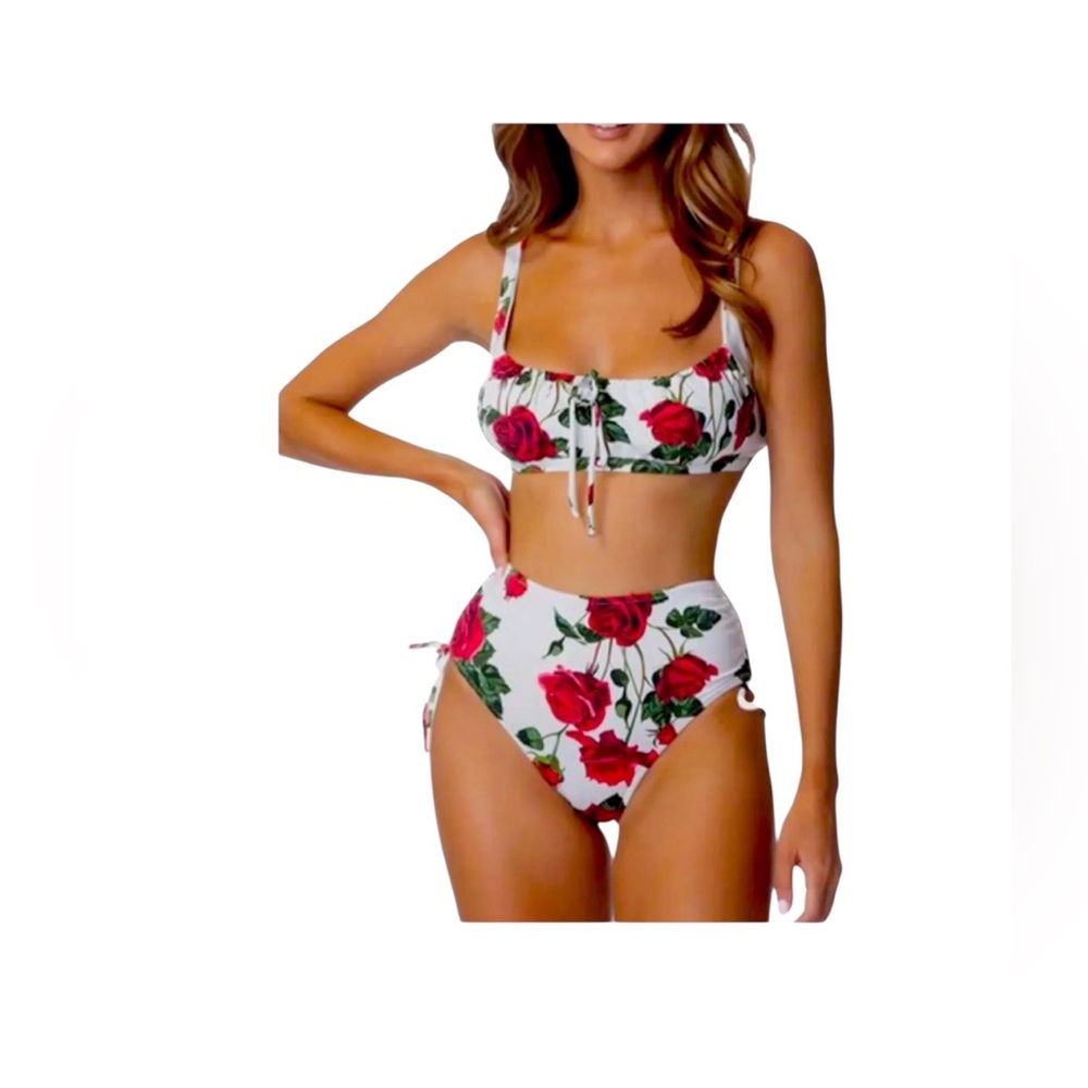𝐍𝐖𝐓 𝐕𝐀𝐍𝐈𝐋𝐋𝐀 𝐌𝐎𝐍𝐊𝐄 Roses High waist bikini